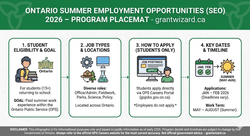 Ontario summer employment opportunities 2026 placemat